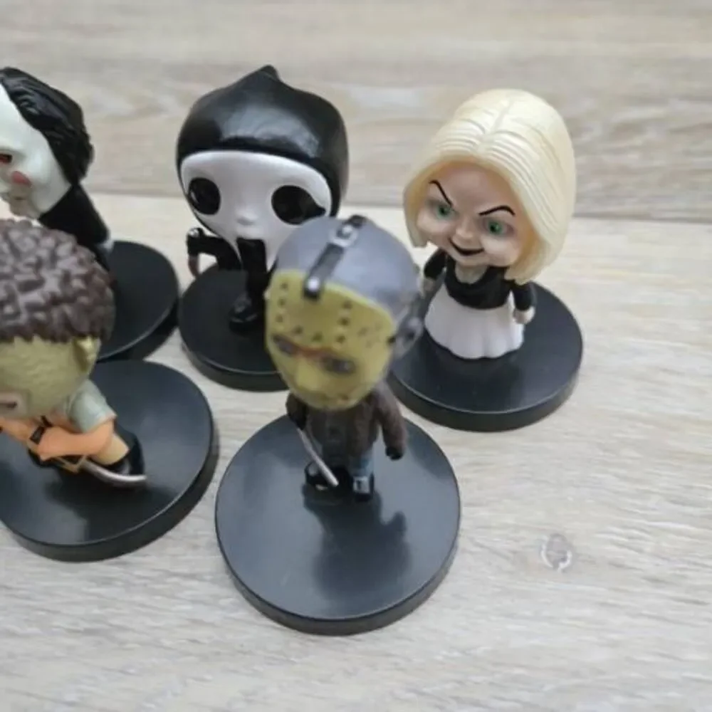 Mini Horror Toy Figure Collection of 8 Jason, Freddy, Pennywise, Tiffany, V&more